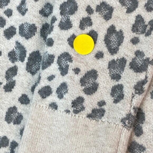 Denver Hayes Hooded Sweater Leopard Print Sz Large Very Soft Split Hem - Picture 8 of 9